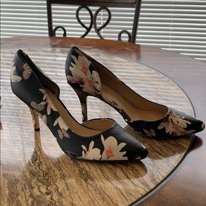 Black Flower Heels